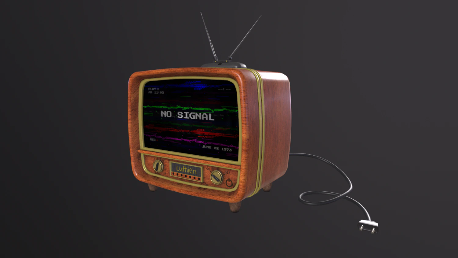 Old Television 3D Model .c4d .max .obj .3ds .fbx .stl .blend 