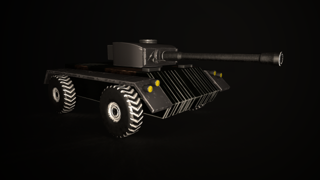 Wheelede Tank 3D Model .c4d .max .obj .3ds .fbx .stl .blend 