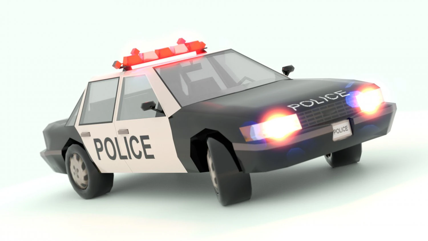 Police car 3D Model .c4d .max .obj .3ds .fbx .stl .blend 
