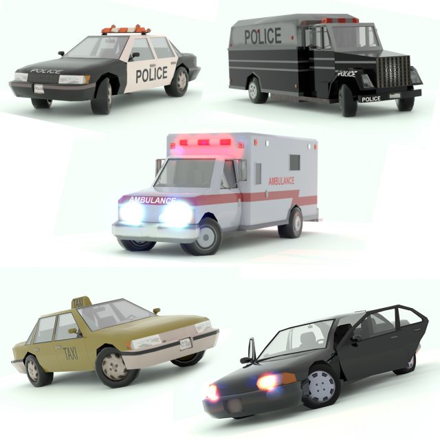 Vehicles of the city services 3D Модель .c4d .max .obj .3ds .fbx .stl .blend 