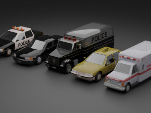 Vehicles of the city services 3D Модель