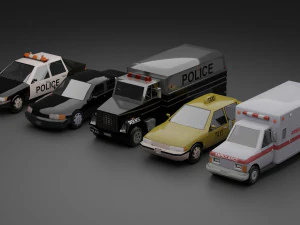 Vehicles of the city services 3D Model