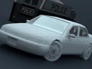 Vehicles of the city services 3D Model