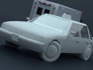 Vehicles of the city services 3D Model