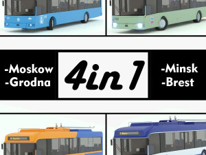 Collezione Filobus BKM-321 Modello 3D