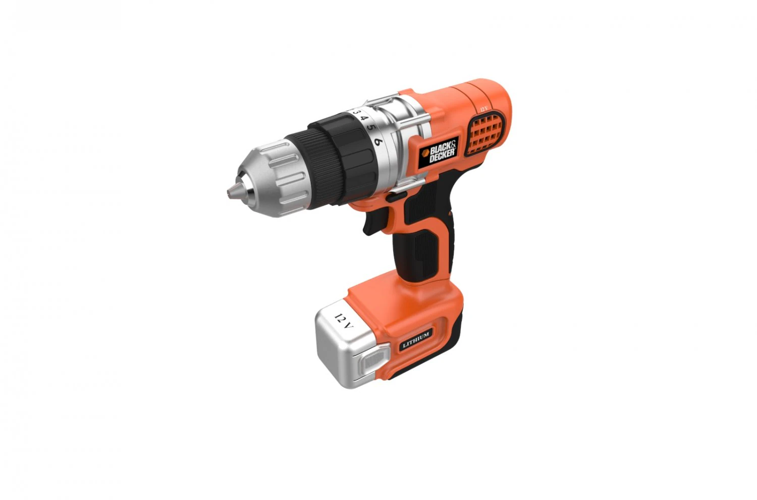 Black and Decker Cordless Drill 3D Print Model .c4d .max .obj .3ds .fbx .stl .blend 