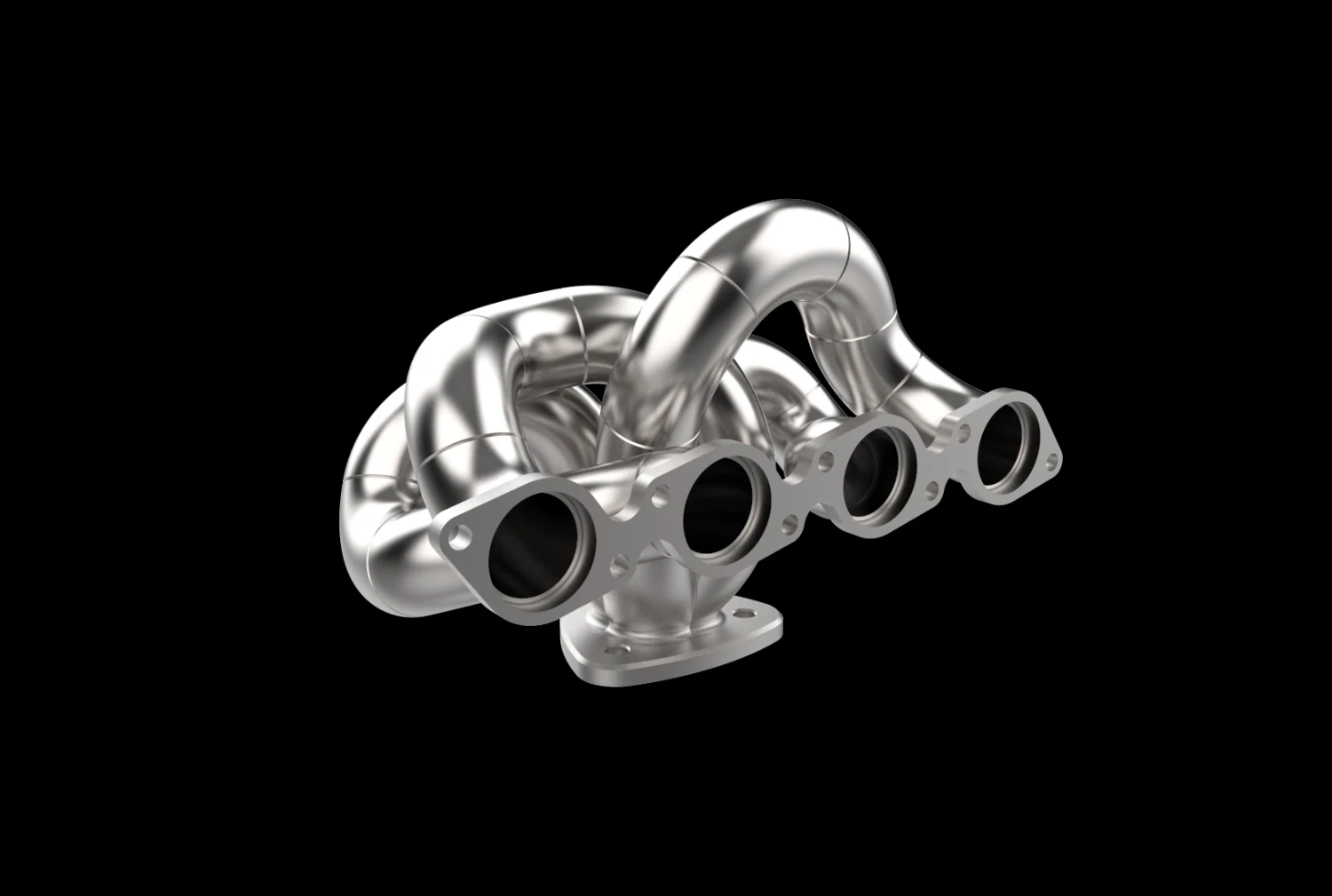 Exhaust manifold header 3D Print Model .c4d .max .obj .3ds .fbx .stl .blend
