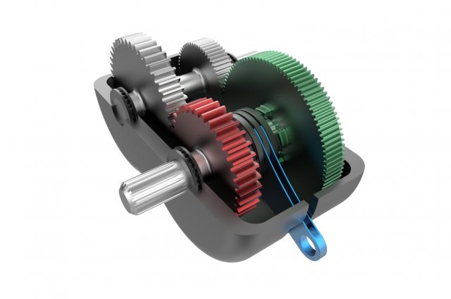 2-speed gearbox 3D-printmodel .c4d .max .obj .3ds .fbx .stl .blend 