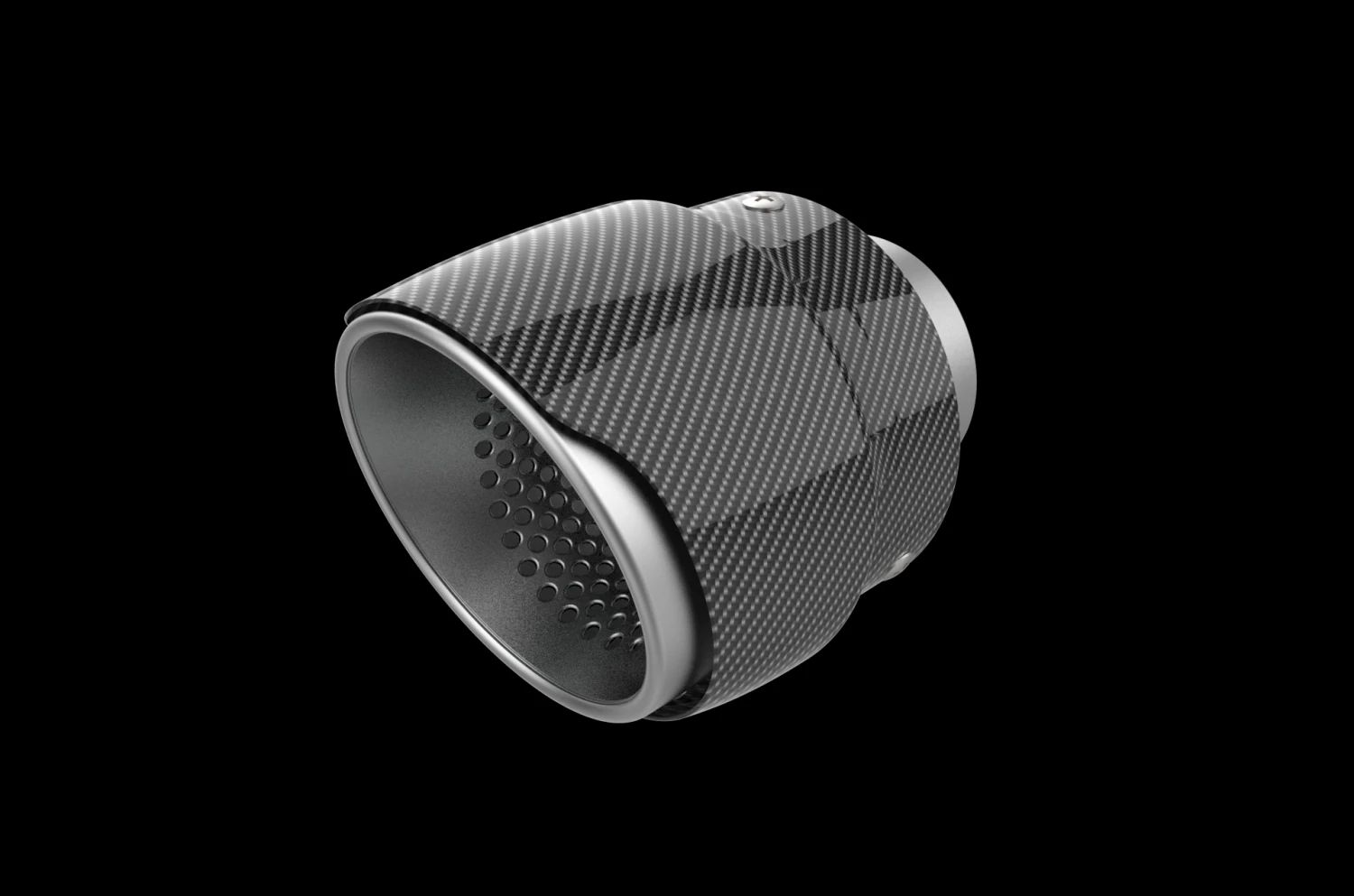Exhaust Muffler Tip with Carbon Cover 3D Print Model .c4d .max .obj .3ds .fbx .stl .blend 