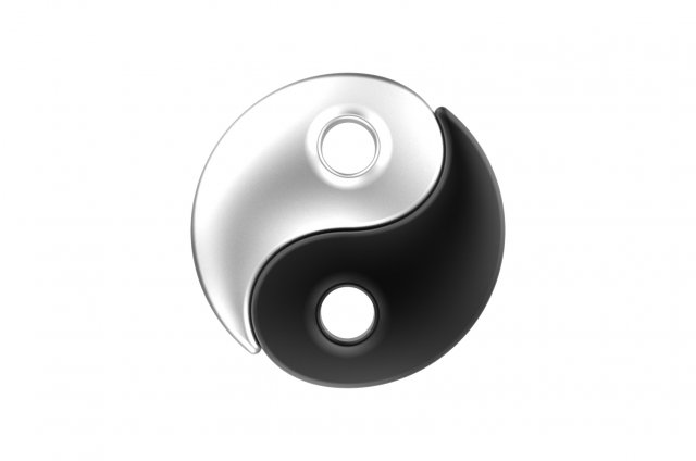 STL file Yin Yang Symbol with Yoga Silhouette STL & SVG ☯️・3D