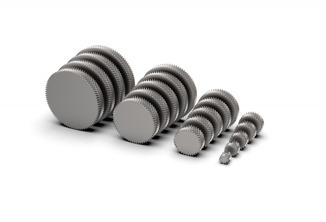 Herringbone Double Helical Gear Set Modello di stampa 3D .c4d .max .obj .3ds .fbx .stl .blend 