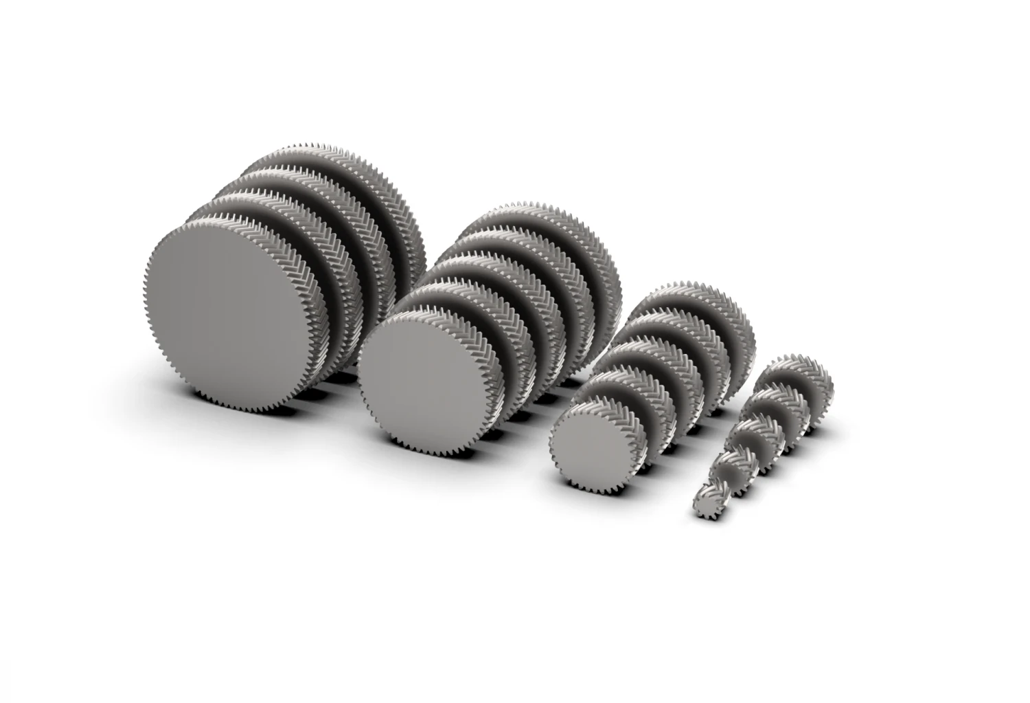 Herringbone Double Helical Gear Set 3D Print Model .c4d .max .obj .3ds .fbx .stl .blend 
