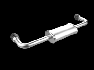 Car Exhaust with Dual Mufflers 3D Print Model