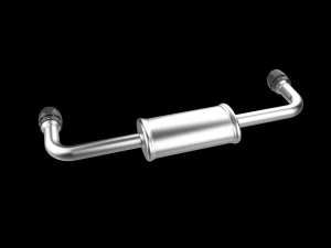 Car Exhaust with Dual Mufflers 3D Print Model