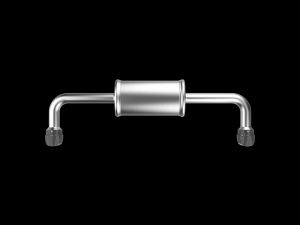 Car Exhaust with Dual Mufflers 3D 打印模型