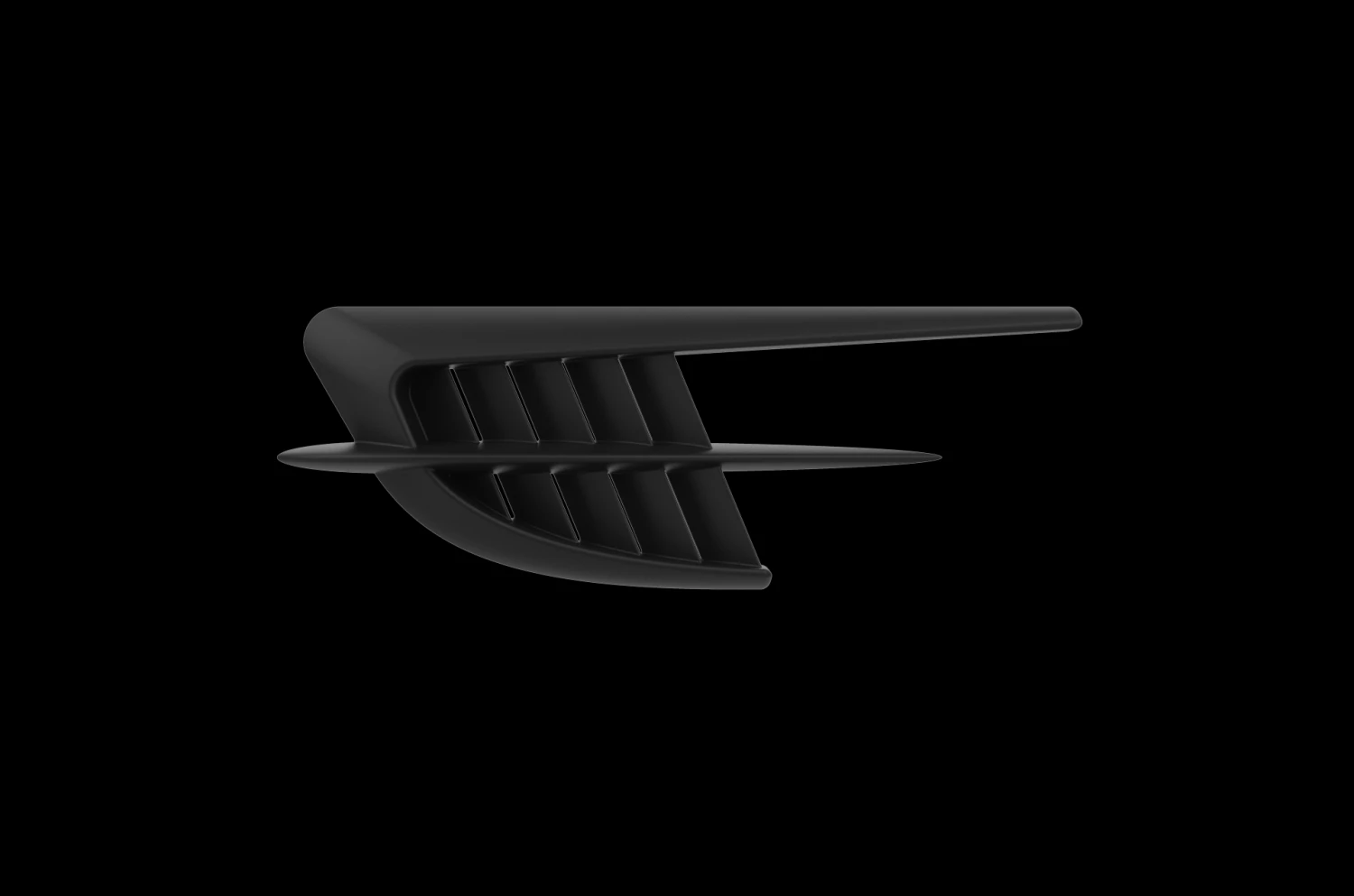 Automotive Side Fender Fin 3D Print Model .c4d .max .obj .3ds .fbx .stl .blend 