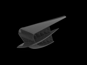 Automotive Side Fender Fin 3D Print Model