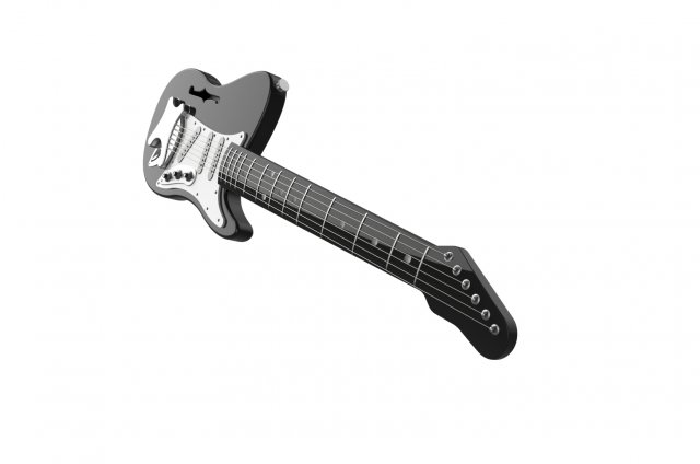 Electric Guitar 3D Print Model .c4d .max .obj .3ds .fbx .stl .blend 
