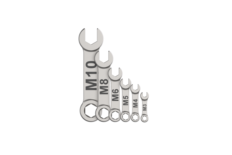 Combination Spanner Set Modèles 3D en vedette .c4d .max .obj .3ds .fbx .stl .blend 