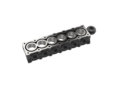Inline 6 Cylinder Engine Block Keychain 3D Print Model