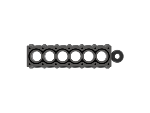 Inline 6 Cylinder Engine Block Keychain Modèles 3D en vedette