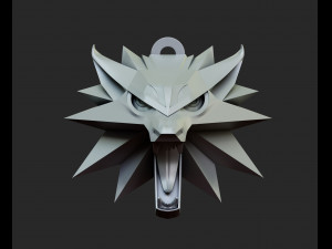 Witcher Wolf Necklace Modèles 3D en vedette