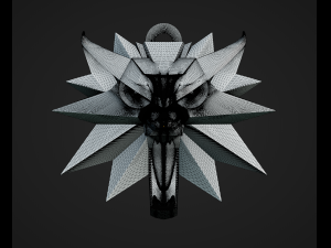 Witcher Wolf Necklace Modèles 3D en vedette