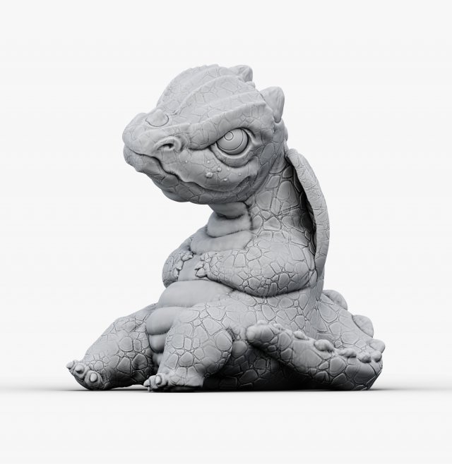 Baby Dragon 3D Print Model .c4d .max .obj .3ds .fbx .stl .blend 