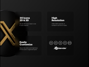 Social X Social media icons 3D-Modell
