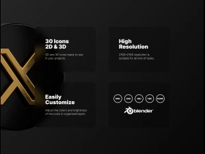 Social X Social media icons 3D Model