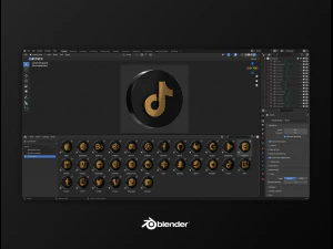 Social X Social media icons 3D Model