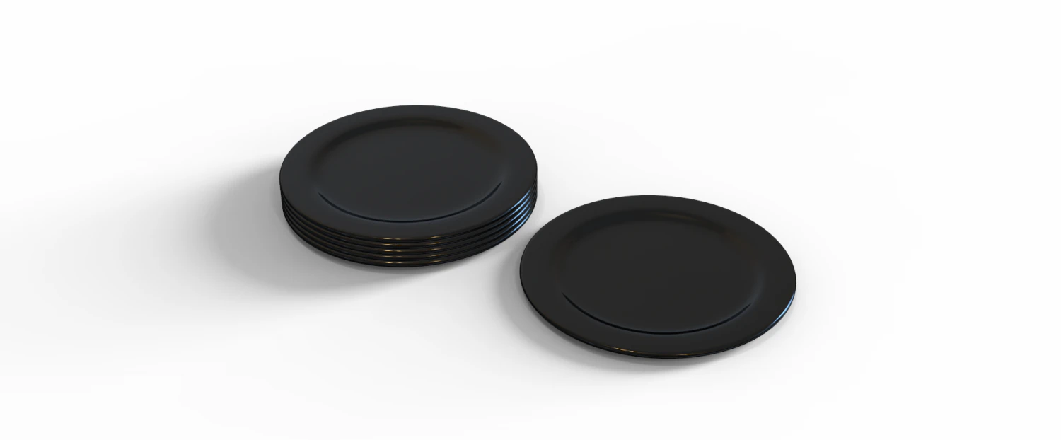 Plate and plates 3D Model .c4d .max .obj .3ds .fbx .stl .blend 