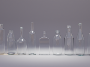 9 Glass Bottles Pack Modello 3D