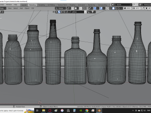 9 Glass Bottles Pack 3D Model