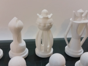Chess Set game Roundy pieces vs Blocky pieces 3D 모델