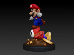 MARIO HITTING SHY GUY - SUPER MARIO FAN ART FIGURE 3D Print Model