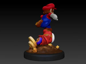 MARIO HITTING SHY GUY - SUPER MARIO FAN ART FIGURE 3D Print Model