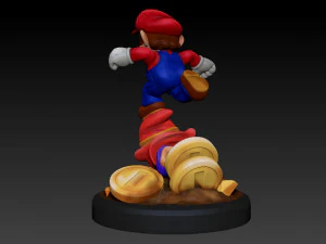 MARIO HITTING SHY GUY - SUPER MARIO FAN ART FIGURE 3D Print Model