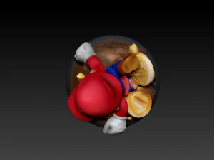 MARIO HITTING SHY GUY - SUPER MARIO FAN ART FIGURE 3D Print Model