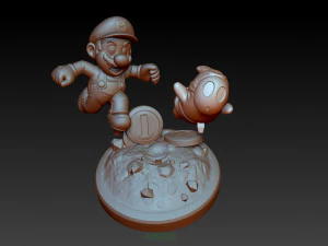 MARIO HITTING SHY GUY - SUPER MARIO FAN ART FIGURE 3D Print Model