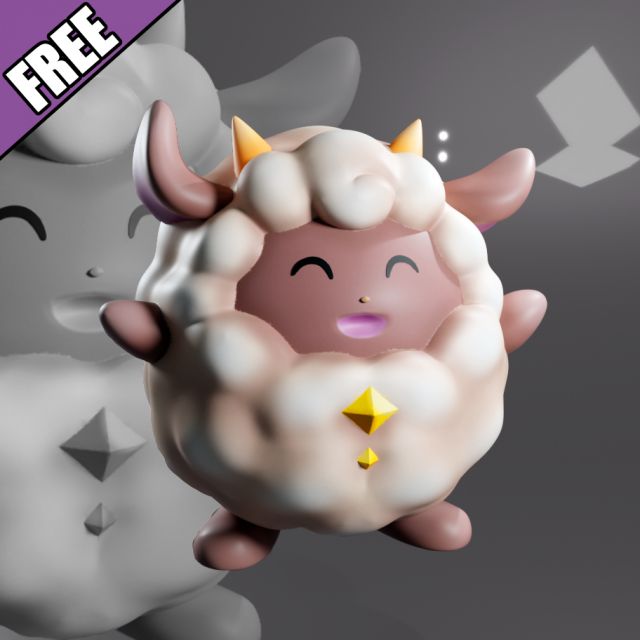 FREE PALWORLD LAMBALL - FANART Modèles 3D en vedette .c4d .max .obj .3ds .fbx .stl .blend 