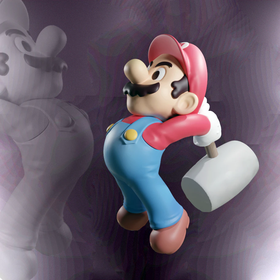 HAMMER MARIO - FANART 3D Print Model .c4d .max .obj .3ds .fbx .stl .blend 