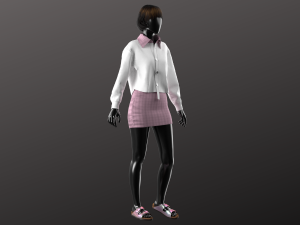 Crop Shirt and Mini Skirt Modeling in Clo3D - Marvelous Designer 3D Model