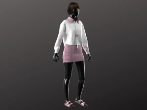 Crop Shirt and Mini Skirt Modeling in Clo3D - Marvelous Designer 3D Model