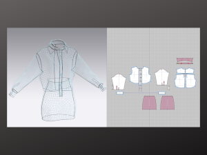 Crop Shirt and Mini Skirt Modeling in Clo3D - Marvelous Designer 3D Model