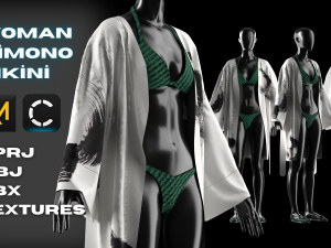 Kimono and Bikini Modeling in Clo3D - Marvelous Designer 3D 모델