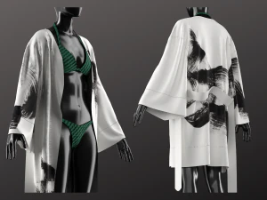 Kimono and Bikini Modeling in Clo3D - Marvelous Designer 3D Model