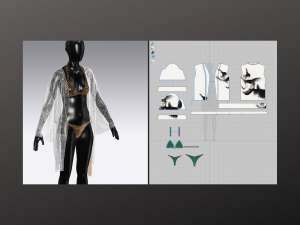 Kimono and Bikini Modeling in Clo3D - Marvelous Designer Modello 3D