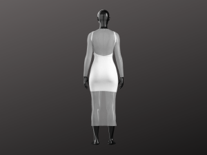 Woman Transparent Dress Modeling in Clo3D - Marvelous Designer 3D Модель