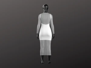 Woman Transparent Dress Modeling in Clo3D - Marvelous Designer 3D Model